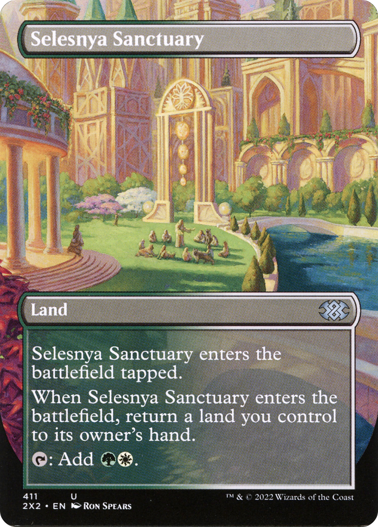Selesnya Sanctuary (Borderless Alternate Art) [Double Masters 2022] | Grognard Games