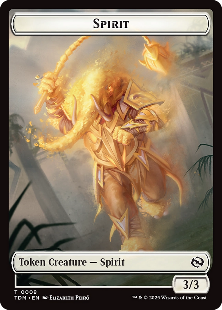 Spirit (0008) // Spirit (0009) Double-Sided Token [Tarkir: Dragonstorm Tokens] | Grognard Games