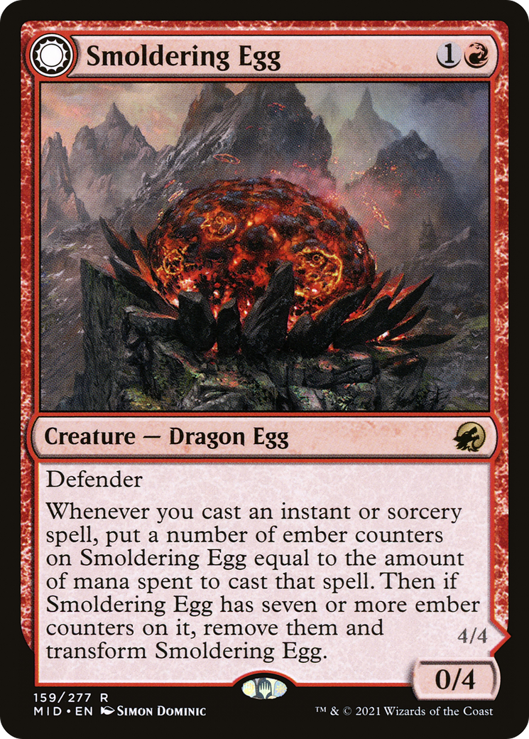 Smoldering Egg // Ashmouth Dragon [Innistrad: Midnight Hunt] | Grognard Games