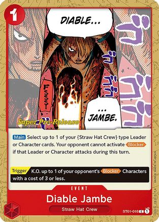Diable Jambe (ST01-016) - Super Pre-Release Starter Deck 1: Straw Hat Crew | Grognard Games