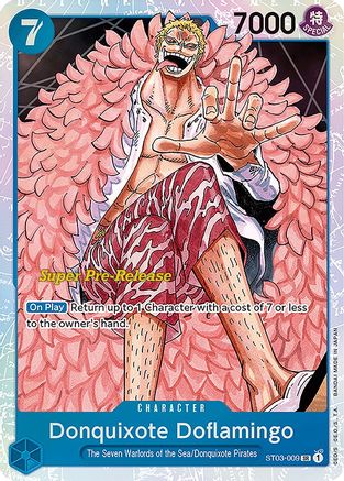 Donquixote Doflamingo (ST03-009) - Super Pre-Release Starter Deck 3: The Seven Warlords of the Sea Foil | Grognard Games