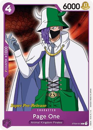 Page One (ST04-012) - Super Pre-Release Starter Deck 4: Animal Kingdom Pirates | Grognard Games