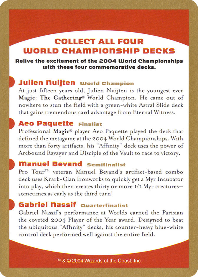 2004 World Championships Ad [World Championship Decks 2004] | Grognard Games