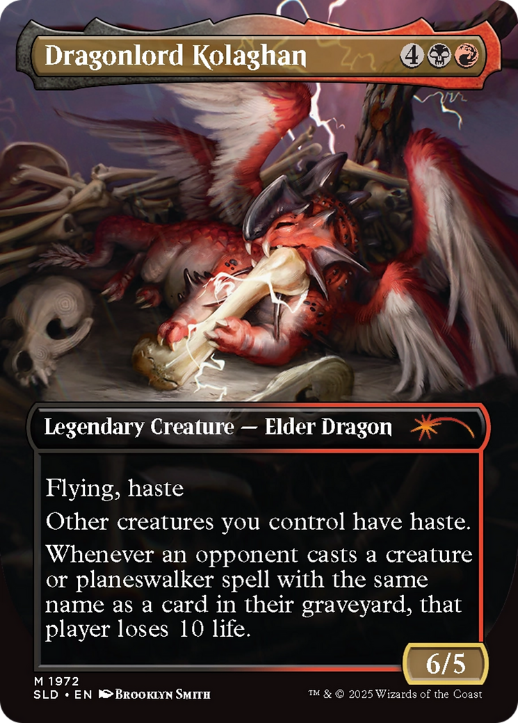 Dragonlord Kolaghan // Dragonlord Kolaghan (SLD-1972) - Secret Lair Drop (Borderless) Foil | Grognard Games