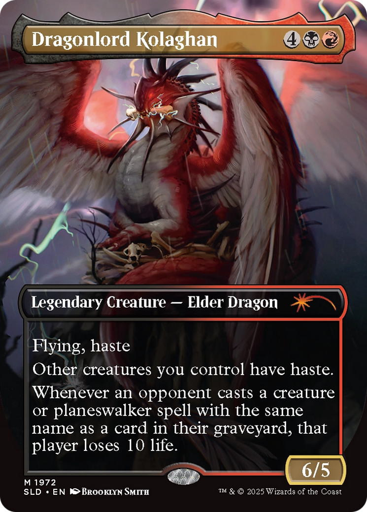 Dragonlord Kolaghan // Dragonlord Kolaghan (SLD-1972) - Secret Lair Drop (Borderless) Foil | Grognard Games
