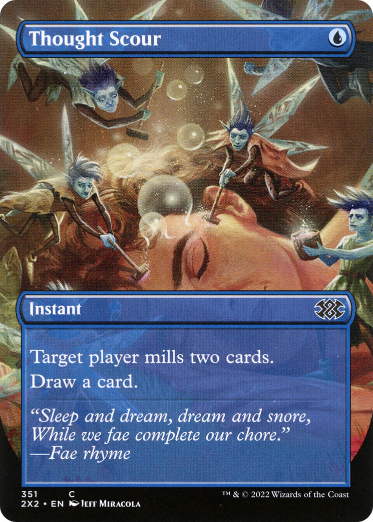 Thought Scour (Borderless Alternate Art) [Double Masters 2022] | Grognard Games