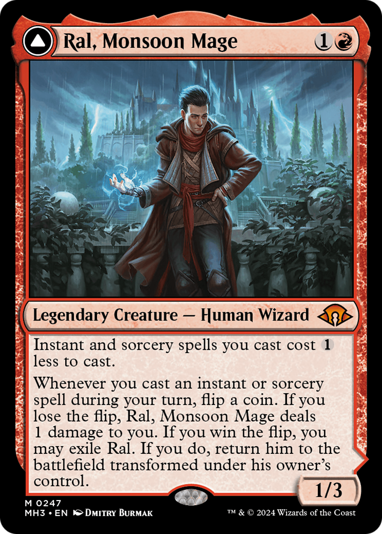 whenever you cast a spell draw a card mtg Ral, Monsoon Mage // Ral, Leyline Prodigy [Modern Horizons 3] – Grognard  Games