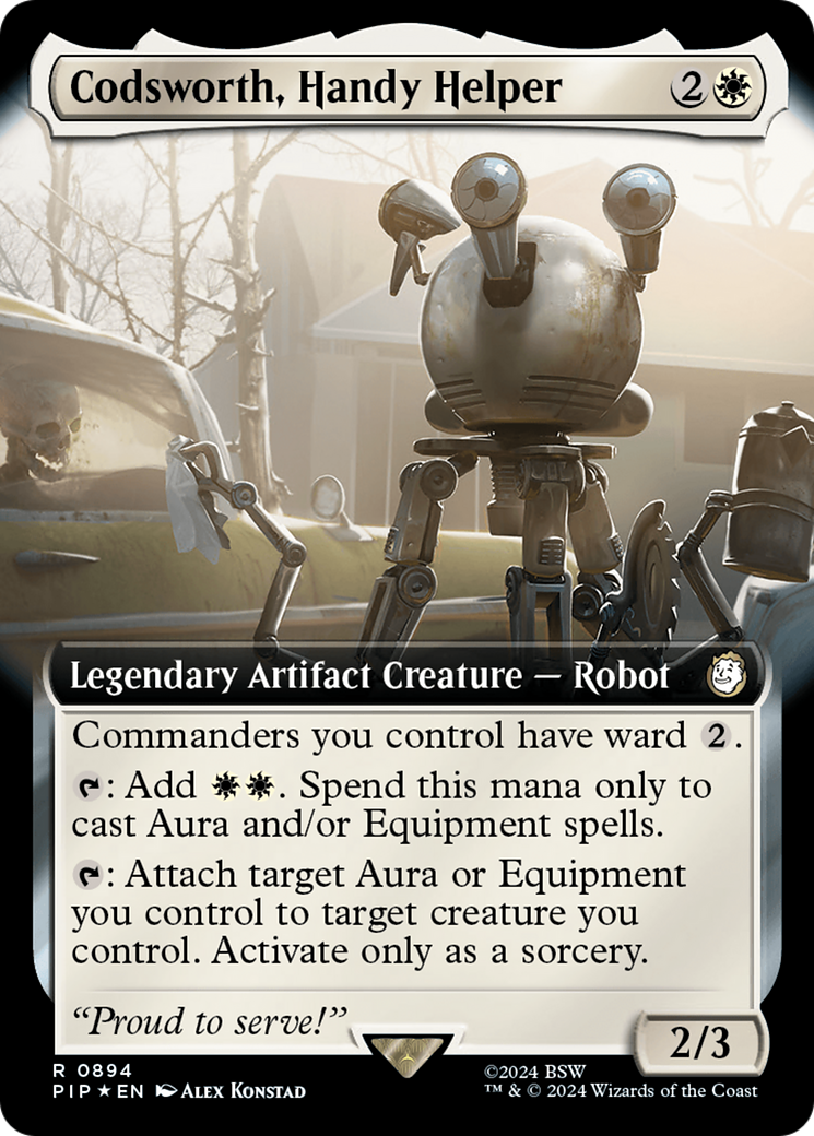 Codsworth, Handy Helper (Extended Art) (Surge Foil) [Fallout] | Grognard Games