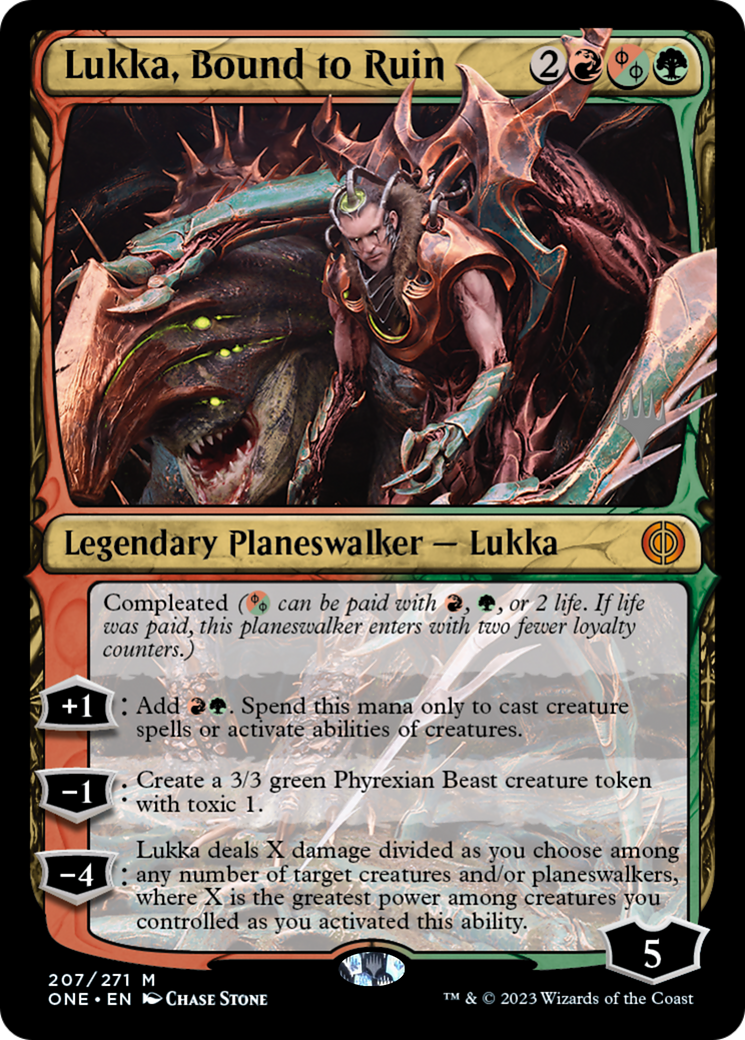 Lukka, Bound to Ruin (Promo Pack) [Phyrexia: All Will Be One Promos] | Grognard Games