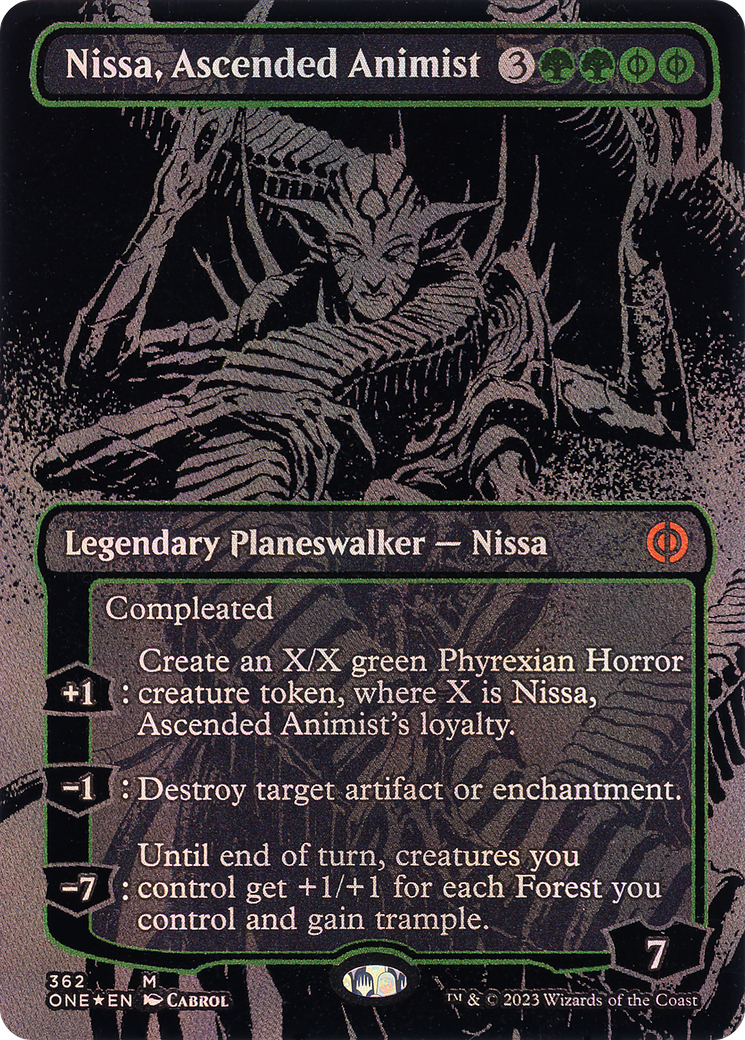 Nissa, Ascended Animist (Oil Slick Raised Foil) [Phyrexia: All Will Be One] | Grognard Games