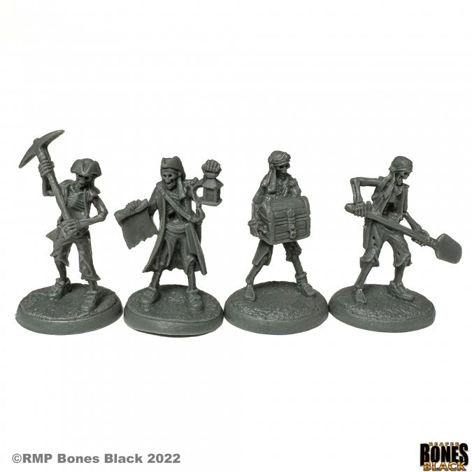 Reaper Bones Black 44174 Skeletal Treasure Crew (3) | Grognard Games