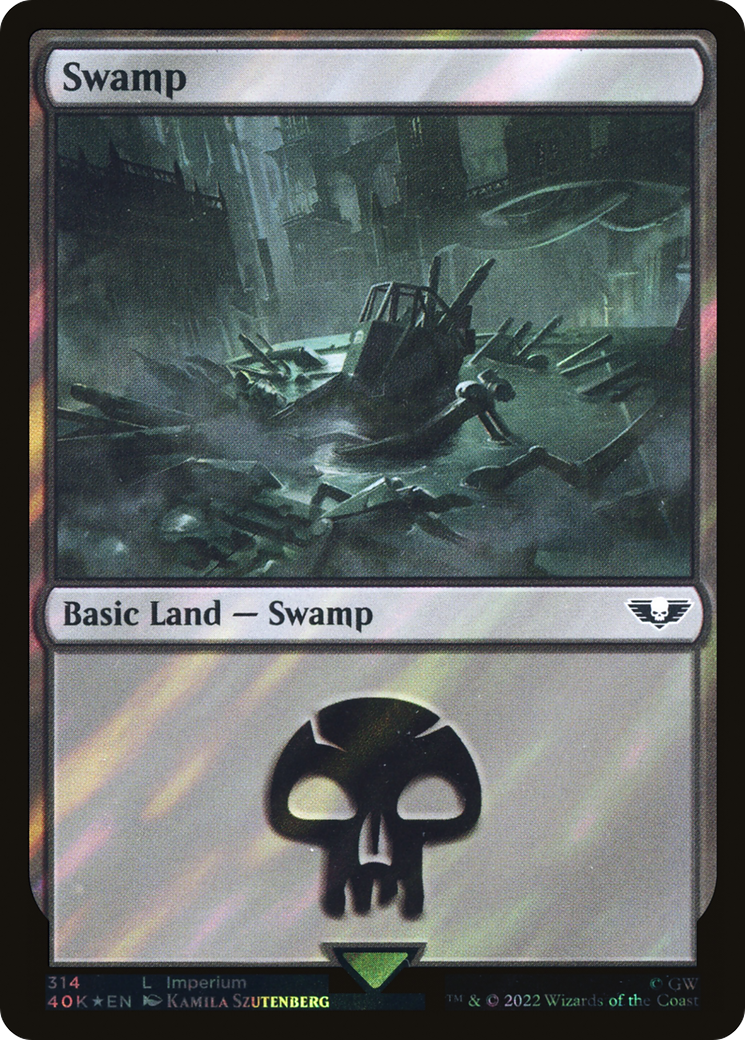 Swamp (314) (Surge Foil) [Universes Beyond: Warhammer 40,000] | Grognard Games