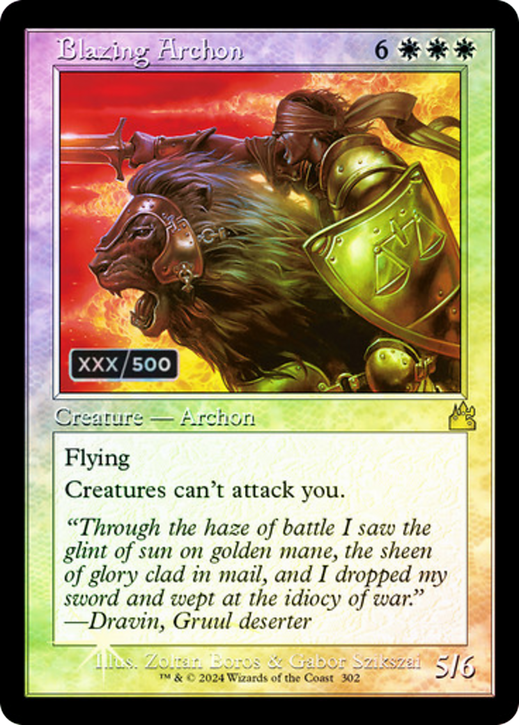 Blazing Archon (Retro) (Serialized) [Ravnica Remastered] | Grognard Games