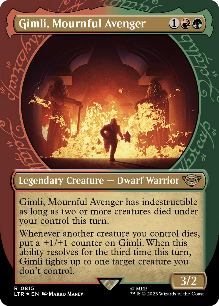 Gimli, Mournful Avenger (Showcase) (Surge Foil) [The Lord of the Rings: Tales of Middle-Earth] | Grognard Games