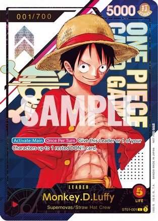 Monkey.D.Luffy - ST01-001 [Serial Number] (ST01-001) - One Piece Promotion Cards Foil | Grognard Games