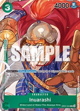 Inuarashi (Box Topper) (OP01-034) - Romance Dawn Foil | Grognard Games