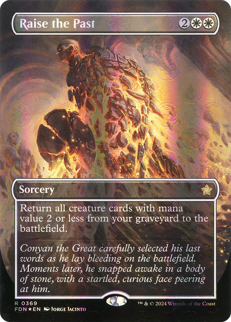 Raise the Past (Borderless) (Mana Foil) [Foundations] | Grognard Games