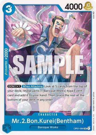 Mr.2.Bon.Kurei (Bentham) (OP01-084) - Romance Dawn | Grognard Games