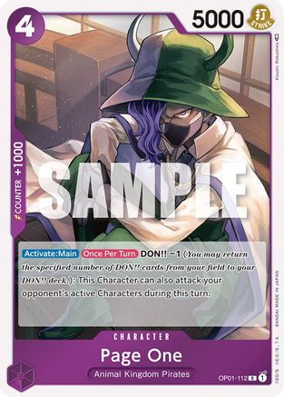 Page One (OP01-112) - Romance Dawn Foil | Grognard Games