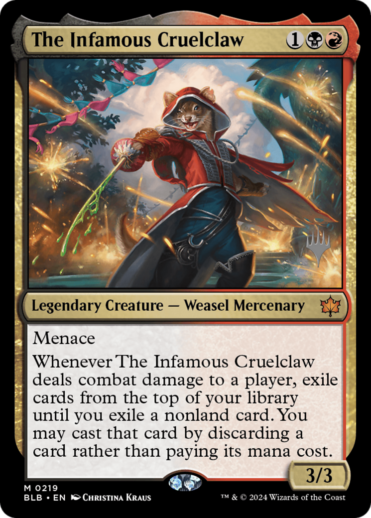 The Infamous Cruelclaw (Promo Pack) [Bloomburrow Promos] | Grognard Games