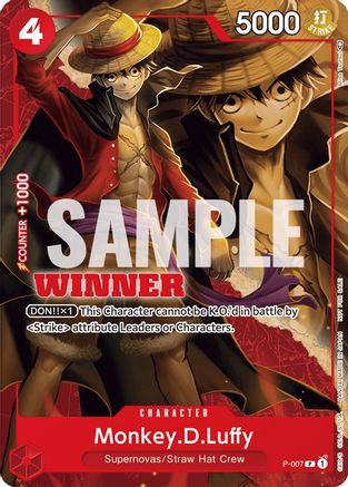 Monkey.D.Luffy - P-007 (Winner Pack Vol. 1) (P-007) - One Piece Promotion Cards | Grognard Games