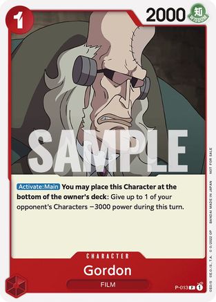 Gordon (One Piece Film Red) (P-013) - One Piece Promotion Cards | Grognard Games