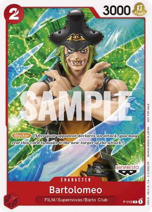 Bartolomeo (One Piece Film Red) (P-018) - One Piece Promotion Cards | Grognard Games