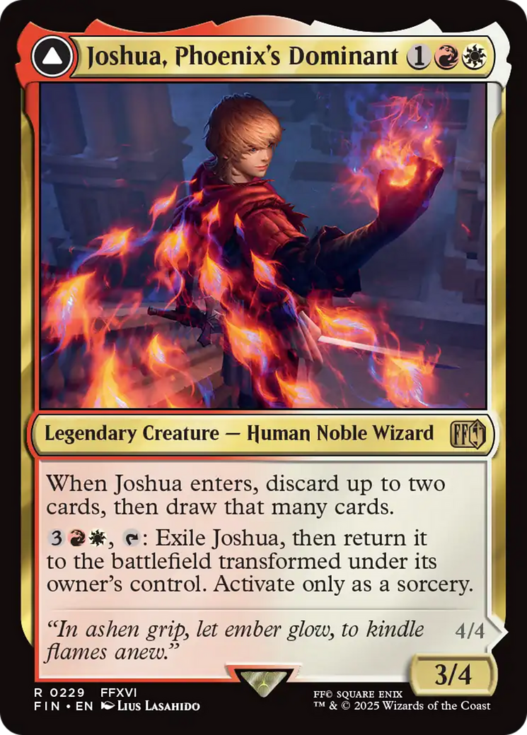 Joshua, Phoenix's Dominant // Phoenix, Warden of Fire (FIN-229) - FINAL FANTASY: (enchantment) | Grognard Games