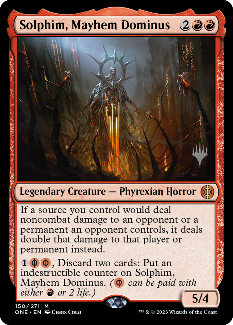Solphim, Mayhem Dominus (Promo Pack) [Phyrexia: All Will Be One Promos] | Grognard Games