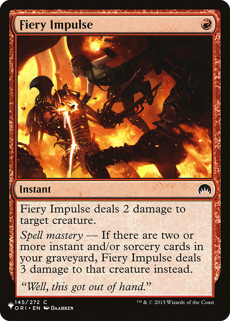 Fiery Impulse [The List] | Grognard Games