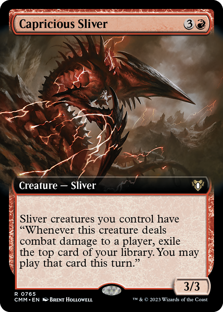 Capricious Sliver (Extended Art) [Commander Masters] | Grognard Games