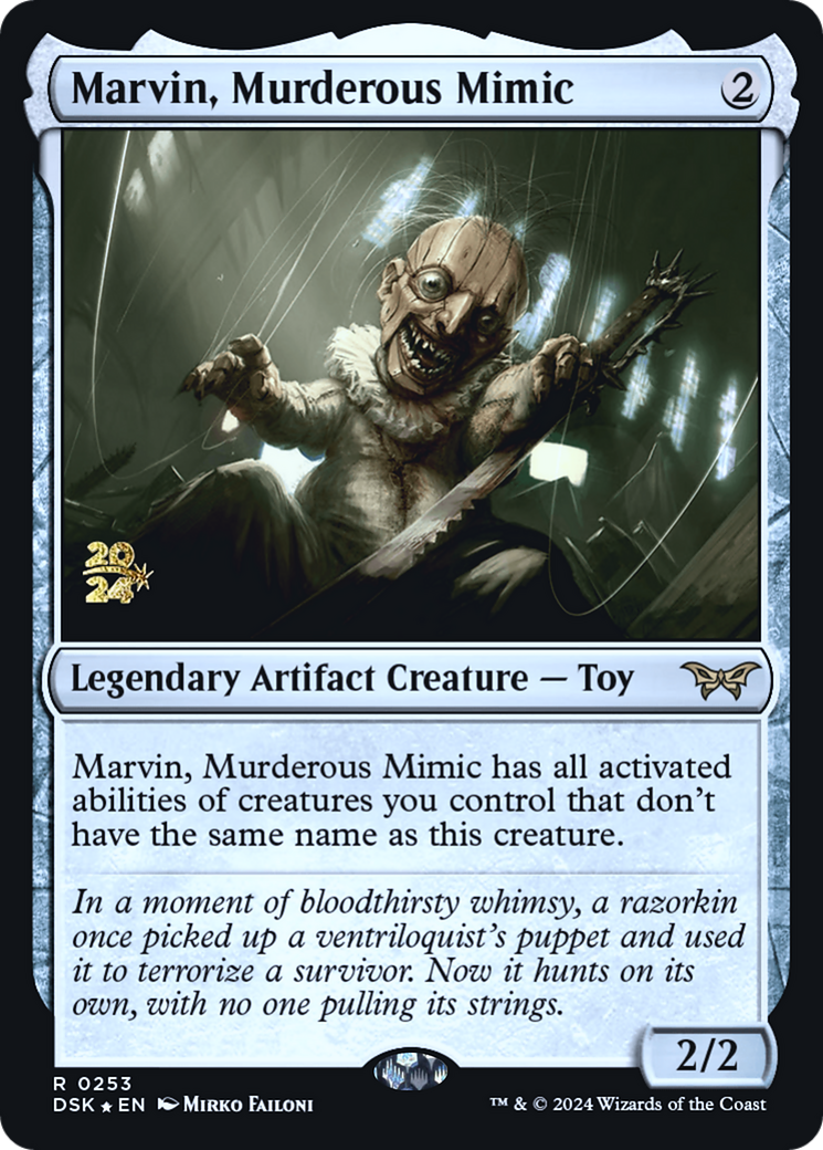 Marvin, Murderous Mimic [Duskmourn: House of Horror Prerelease Promos] | Grognard Games