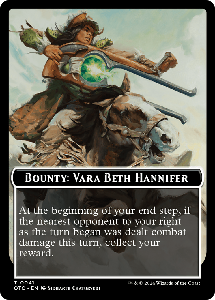 Bounty: Vara Beth Hannifer // Bounty Rules Double-Sided Token [Outlaws of Thunder Junction Commander Tokens] | Grognard Games