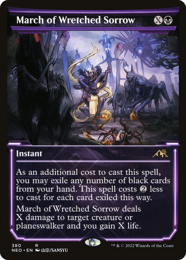 March of Wretched Sorrow (Showcase Soft Glow) [Kamigawa: Neon Dynasty] | Grognard Games