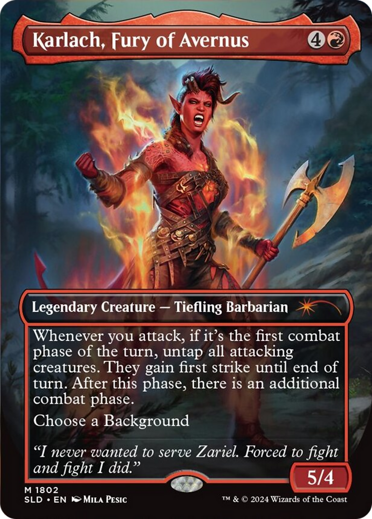 Karlach, Fury of Avernus (SLD-1802) - Secret Lair Drop (Borderless) Foil | Grognard Games