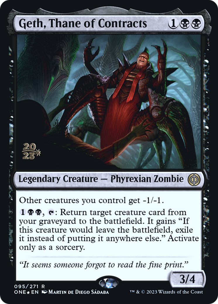 Geth, Thane of Contracts [Phyrexia: All Will Be One Prerelease Promos] | Grognard Games