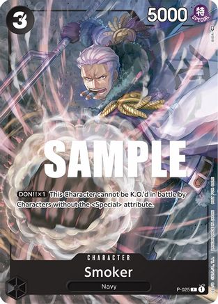Smoker (Pre-Release) (P-025) - One Piece Promotion Cards | Grognard Games