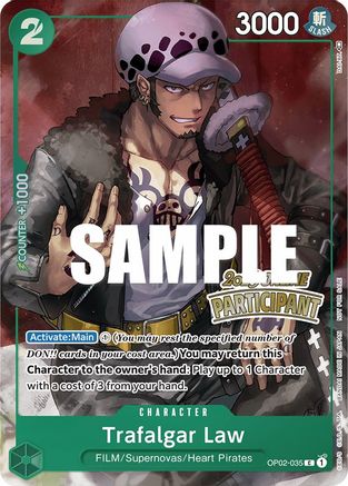 Trafalgar Law (Online Regional 2023) [Participant] (OP02-035) - One Piece Promotion Cards Foil | Grognard Games