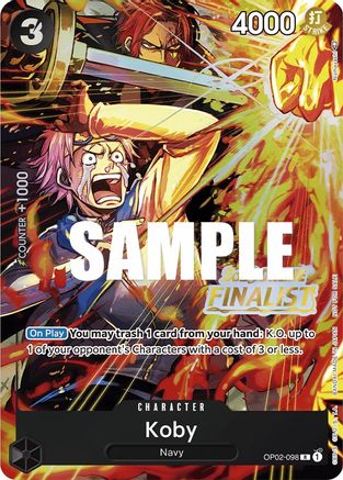 Koby (Online Regional 2023) [Finalist] (OP02-098) - One Piece Promotion Cards Foil | Grognard Games
