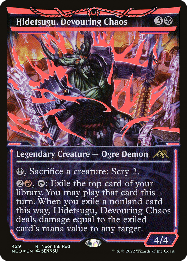 Hidetsugu, Devouring Chaos (Neon Ink Red) [Kamigawa: Neon Dynasty] | Grognard Games
