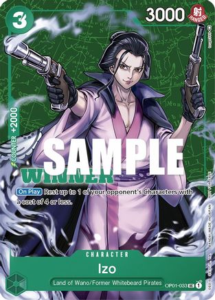 Izo (Tournament Pack Vol. 2) [Winner] (OP01-033) - One Piece Promotion Cards | Grognard Games