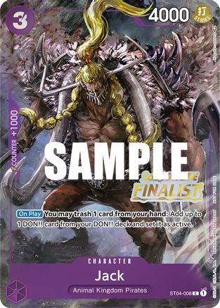Jack (Offline Regional 2023) [Finalist] (ST04-008) - One Piece Promotion Cards Foil | Grognard Games