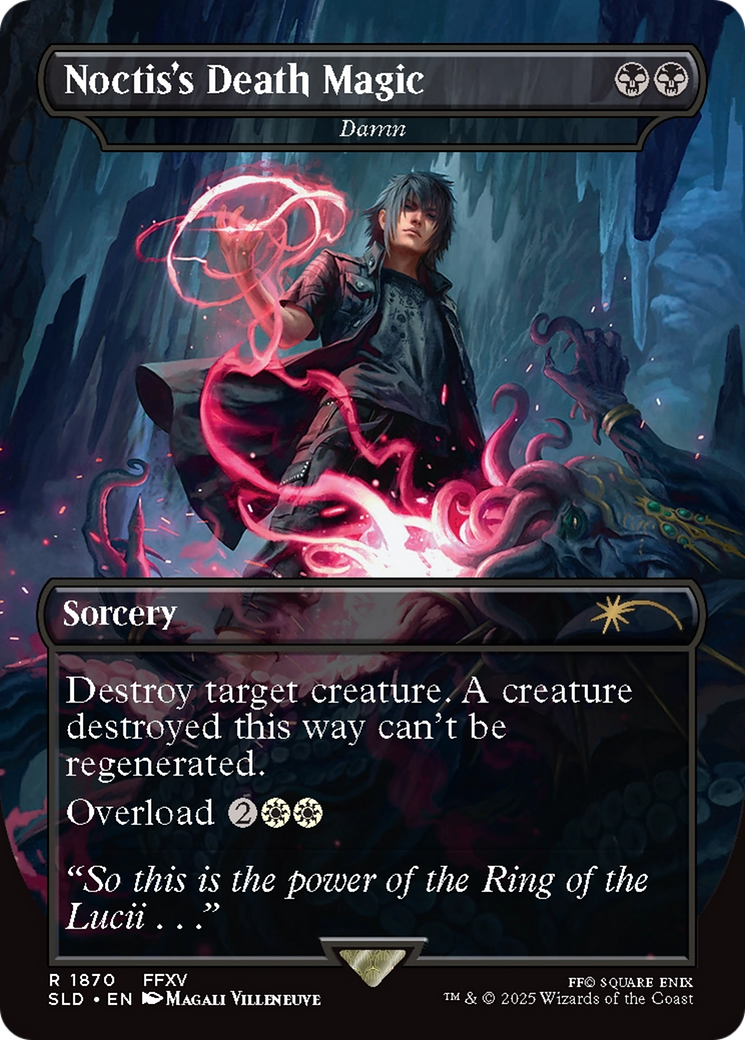 Damn (SLD-1870) - Secret Lair Drop / Noctis's Death Magic (Borderless) Foil | Grognard Games