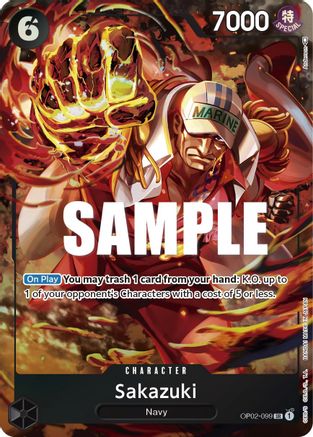 Sakazuki (Alternate Art) (OP02-099) - Paramount War Foil | Grognard Games