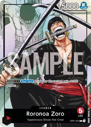 Roronoa Zoro - OP01-001 (Alternate Art) (OP01-001) - One Piece Promotion Cards Foil | Grognard Games