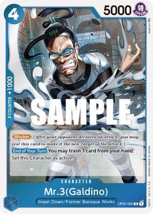 Mr.3 (Galdino) (OP02-065) - Paramount War Foil | Grognard Games