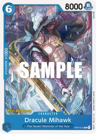 Dracule Mihawk (OP02-055) - Paramount War Pre-Release Cards | Grognard Games