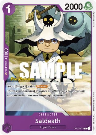 Saldeath (OP02-074) - Paramount War Pre-Release Cards | Grognard Games