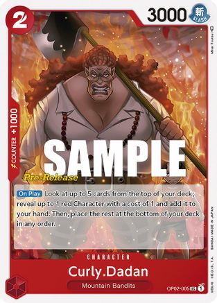 Curly.Dadan (OP02-005) - Paramount War Pre-Release Cards | Grognard Games