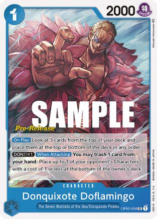 Donquixote Doflamingo (OP02-056) - Paramount War Pre-Release Cards | Grognard Games